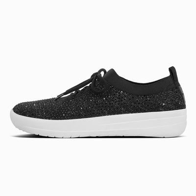 Fitflop F-Sporty Überknit Crystal - Sneaker Damen - Schwarz (SQG386092)